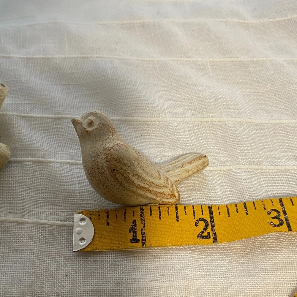 2 metal Rustic cream Bird knobs